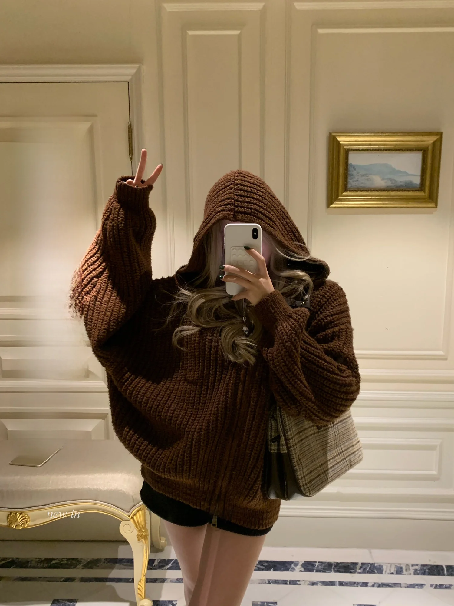 

Ladies' Loose Fit Knitted Hat Sweater Warmth Lazy Sle Spring New Arrival Basel Thi Tea Long Sve Zipper Closure Coat