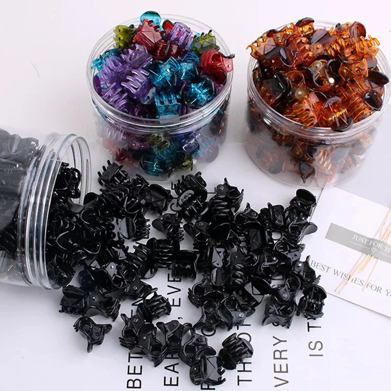 120pcs Mini Hair Claw Clips for Women Girls Korean Sweet Black Transparent Plastic Clips Hairpin Kids Hair Styling Accessories - view 4