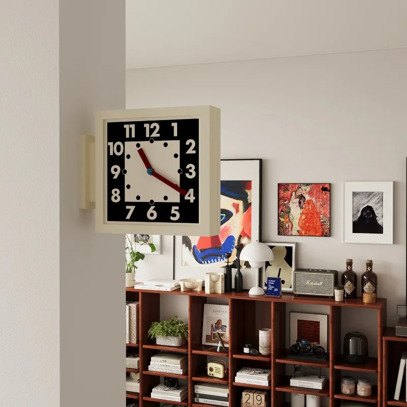 Double Sided Wall Clock Modern Corner Wall Watch Luxury Aesthetic Mural Clocks Minimalist Silent Elegant Living Room Watches