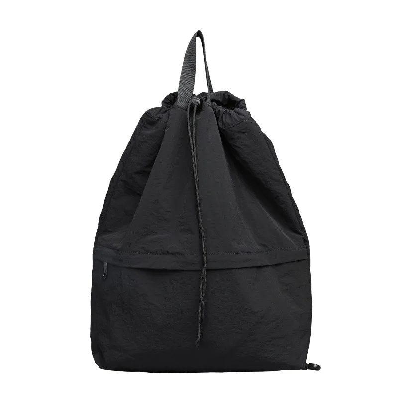 Sac à dos de randonnée en nylon noir pour femme, sac à dos pour ordinateur portable, sac à dos à cordon de proximité, retour à l'école