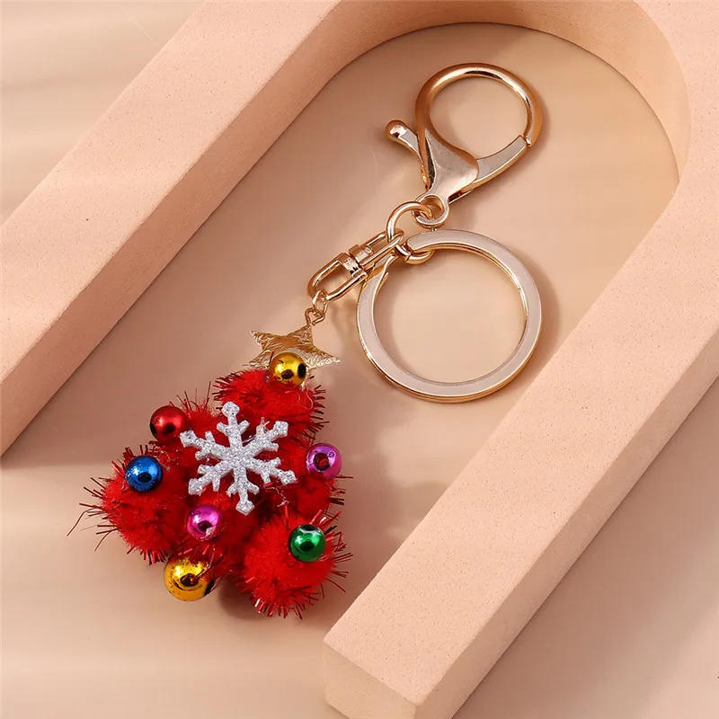 Leslie Bestseller Frohe Weihnachten Schlüsselanhänger Modischer Flauschiger Weihnachtsbaum-Schlüsselanhänger Handtaschenanhänger Neujahrs-Schmuckgeschenke – Detail 5