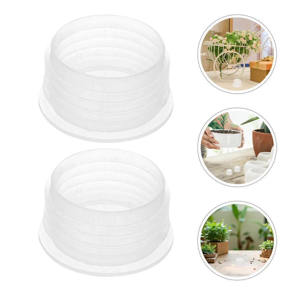 12Pcs Clear Plastic Round Planter Plug Stopper Reusable Water Seepage Preventer for Flower Pots Vegetable Boxes Balcony Indoor