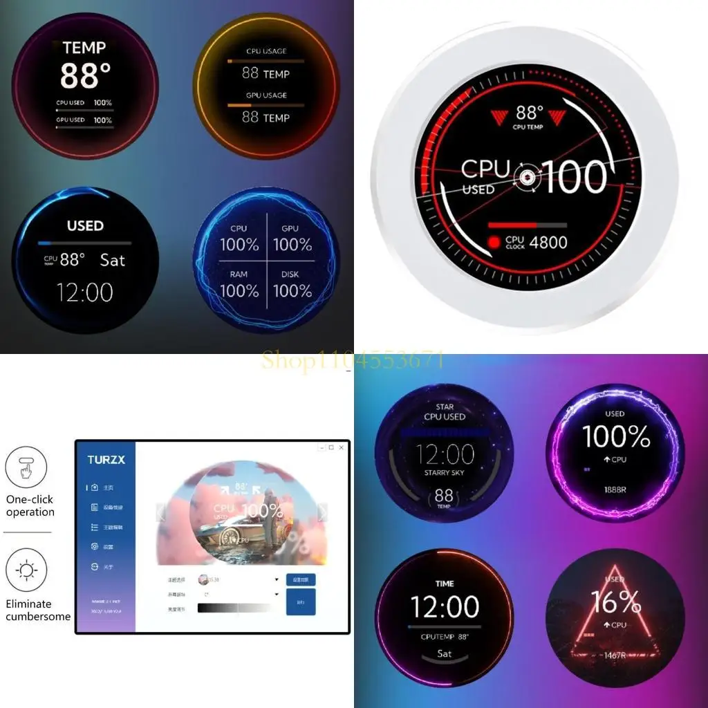 

Best Seller 2.1Inch Water Cooling Sub-screen IPS Round Screen Water Cooling Cabinet Monitor