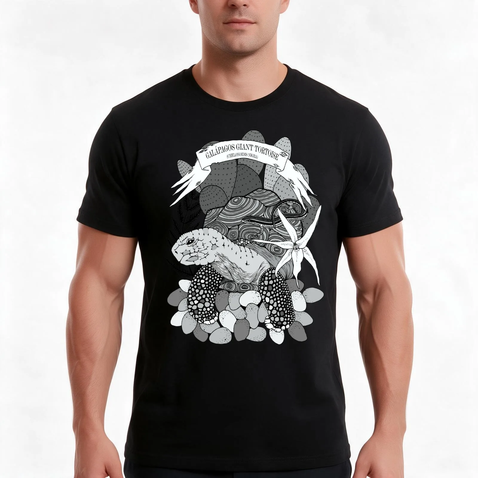 Galápagos giant tortoise (Chelonoidis nigra) T-Shirt Summer Casual Cotton Tee Oversized Streetwear Tops Vintage Graphic Print
