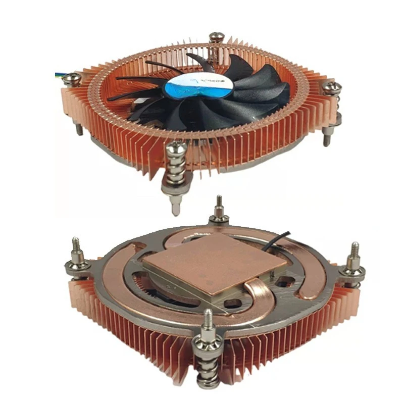 19Mm ultra-thin ITX pure copper heat pipe CPU radiator 1700 1200 115X silent temperature-controlled ball fan I3
