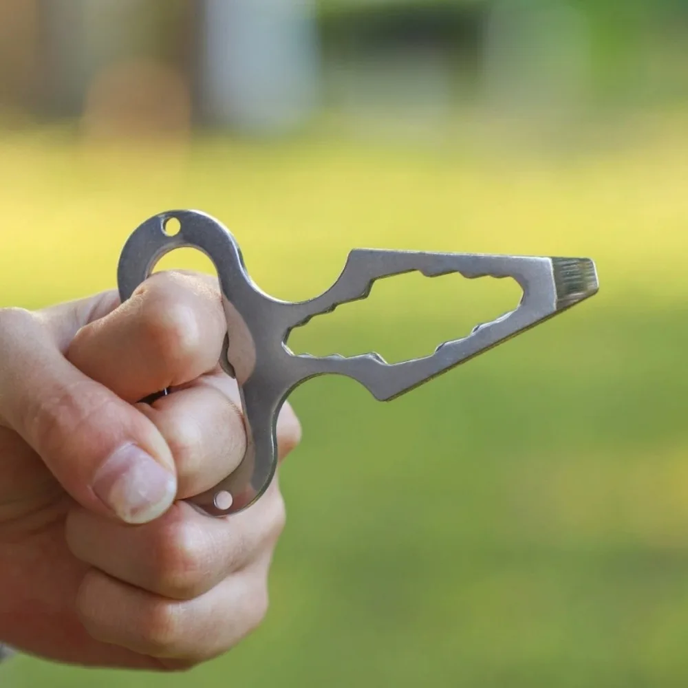 Manual Wrench Keychain Bottle Opener Stainless Steel Portable Self Defense Weapons Outdoor Survival Multi-functional Tool Unisex