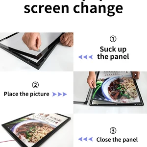 Backlit Board Menu Screen for Restaurant, Slim Snap Frame, Led Light Box, Light Poster Display, Coffee and Shops, Wallboard Wallboard 8 Main Sales Menu Menu - №3