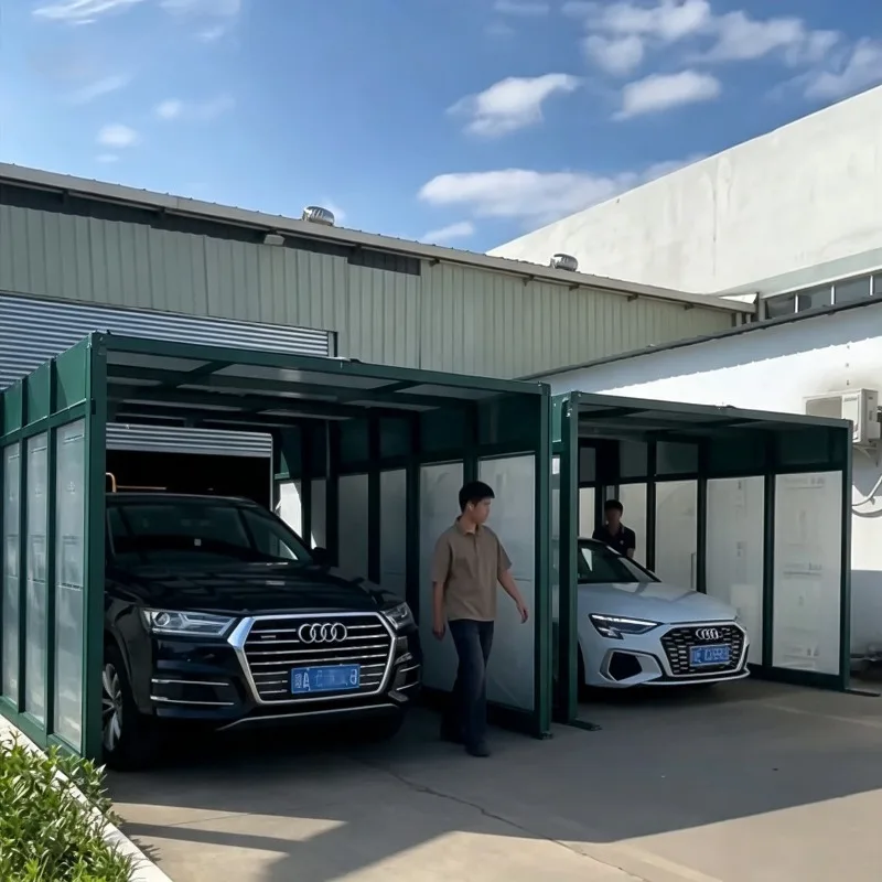 Remote Control Automatic Retractable Carport Foldable Car Garage Shelter Aluminum Glass Frame Outdoor Parking