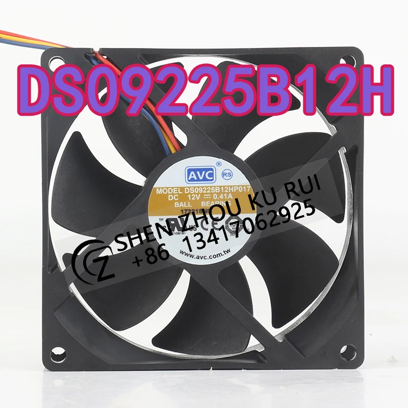 

Вентилятор охлаждения AVC 12V 0.41A AC EC 9225 92X92X25MM 9CM, четырехпроводной, с ШИМ-управлением температурой, на двойных шарикоподшипниках, для корпуса, DS09225B12H