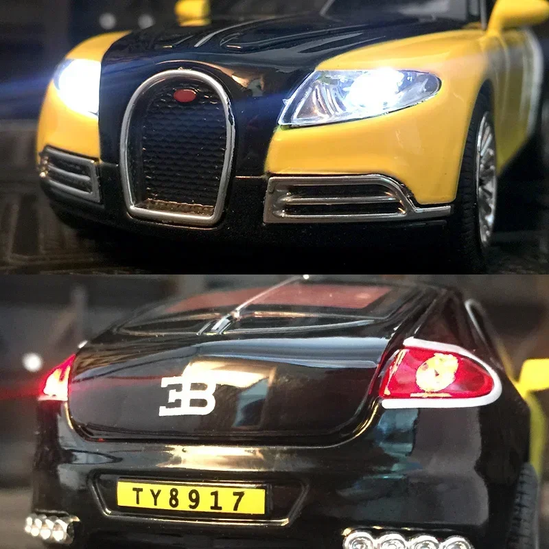 1:32 Bugatti Galibier Supercar Model Alloy Car Die Cast Toy Car Model Pull Back Sound light Children's Toy Collectibles