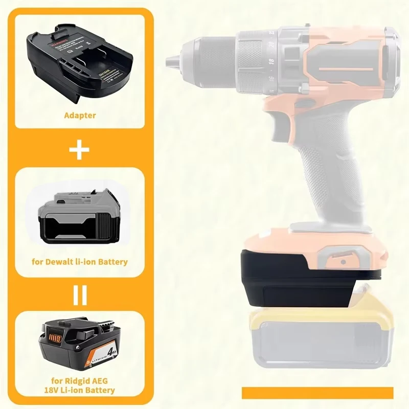 New DM18AR Battery Adapter Converter For Dewalt / Milwaukee Li-ion Battery Convert To for Ridgid/AEG 18V Tool Electric Drill Use