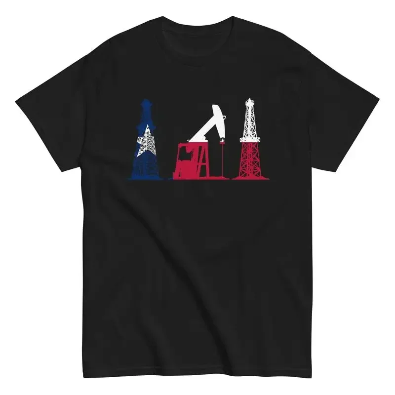 Patriotic Oilfielder T Shirt Texas Flag Oil Drilling Enthusiast