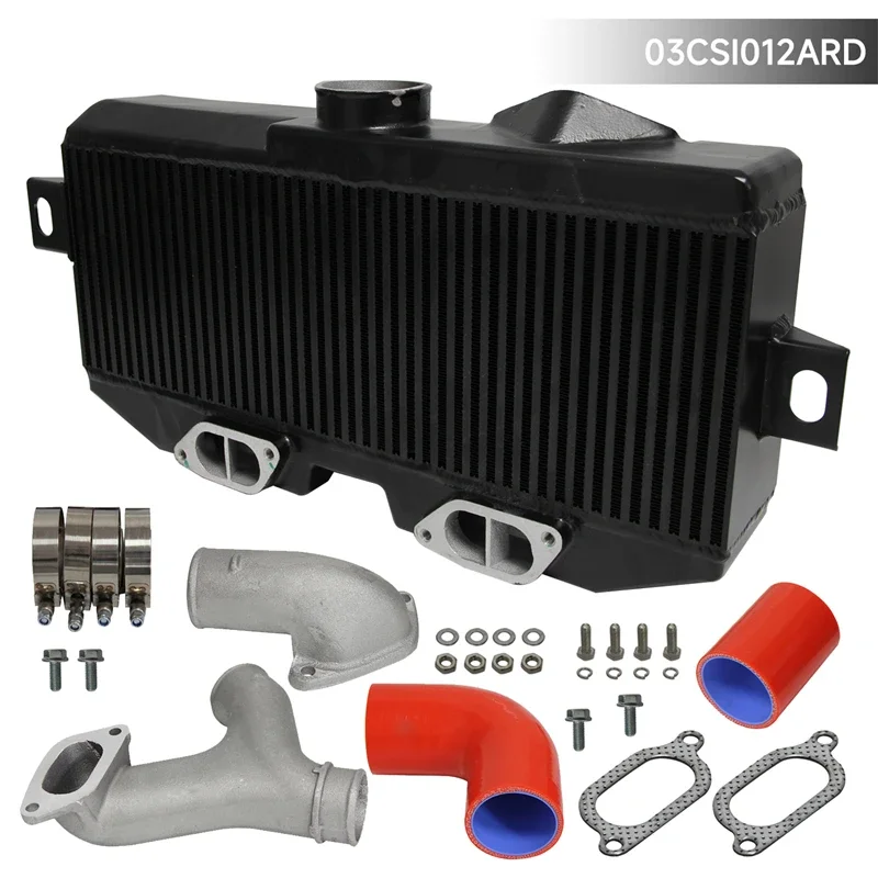 Top Mount Uprated Intercooler +Y Pipe Kit Fits For Subaru 02-07 WRX STI EJ20 EJ25 GD Red / Blue / Black