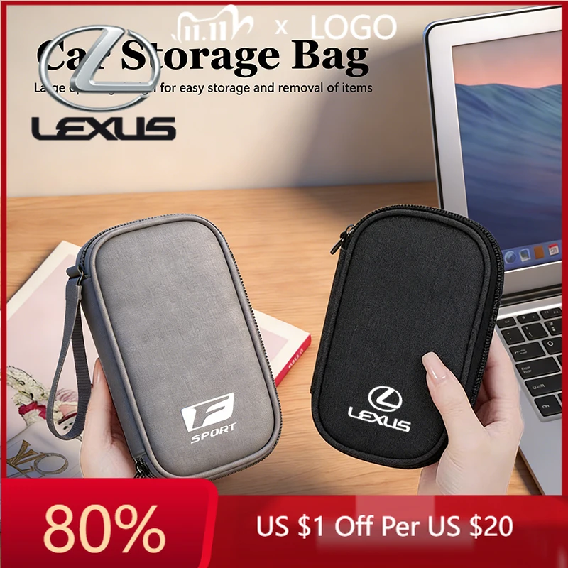 

2026 Hot Interior Stickers Car Key Bag ID Card Earphone Charger Storage Box For Lexus F-SPORT ES RX NX LS UX LM LX GX LC RZ IS C