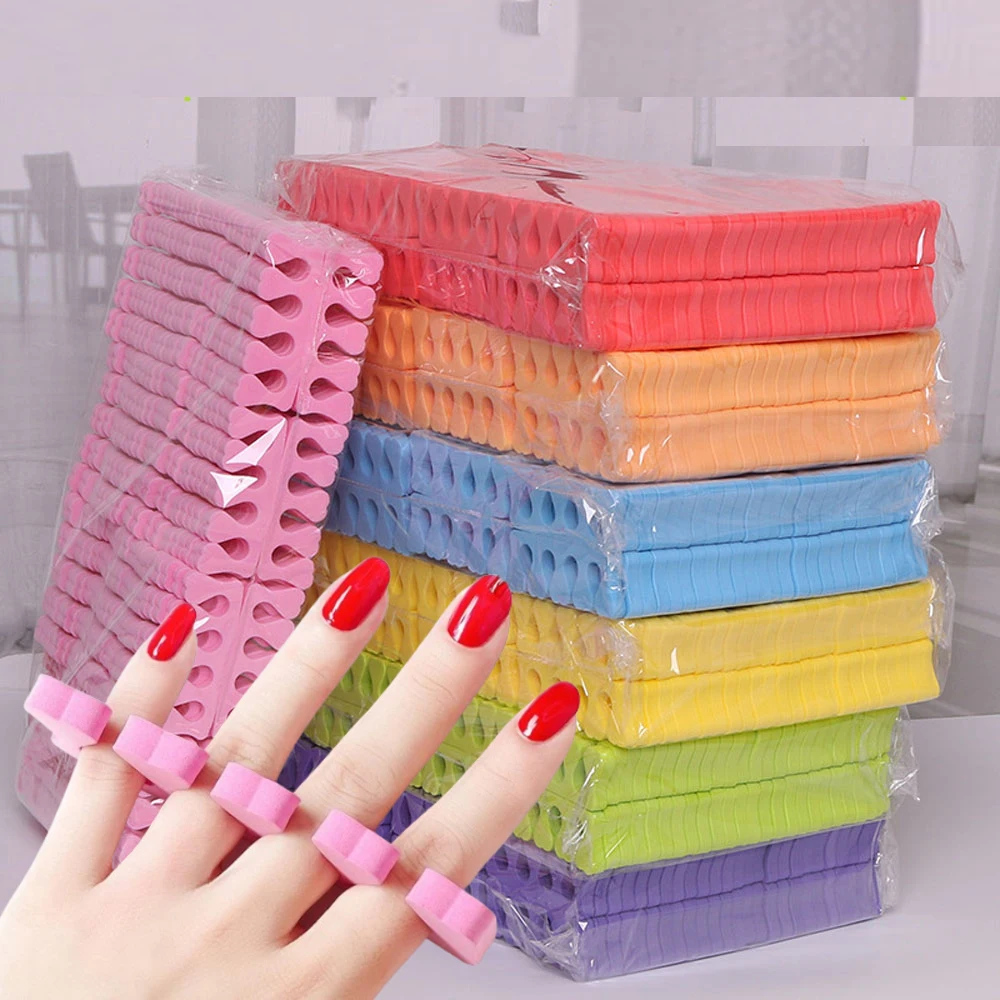 

50pcs Toes/fingers Separators Spacer Comfortable Soft Sponge Nail Art Toe Separator Divider Manicure Pedicure Gel UV Polish Tool