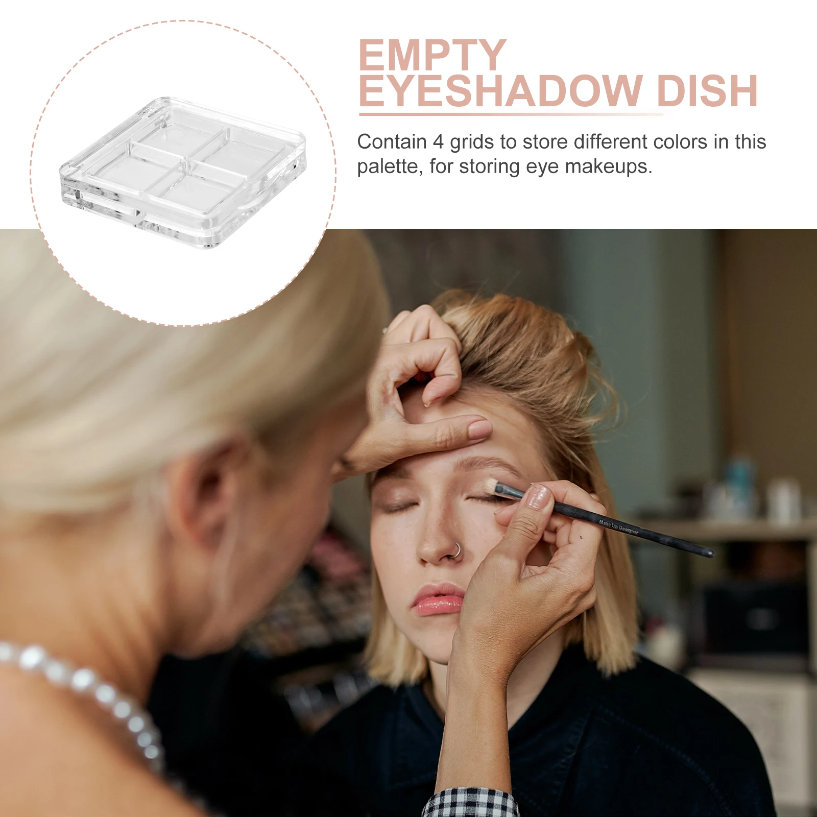

2Pcs Eye Dish Box Palette Empty Eyeshadow Box 4 Empty Eyeshadow Palette Grids Travel Makeup Organizer Container