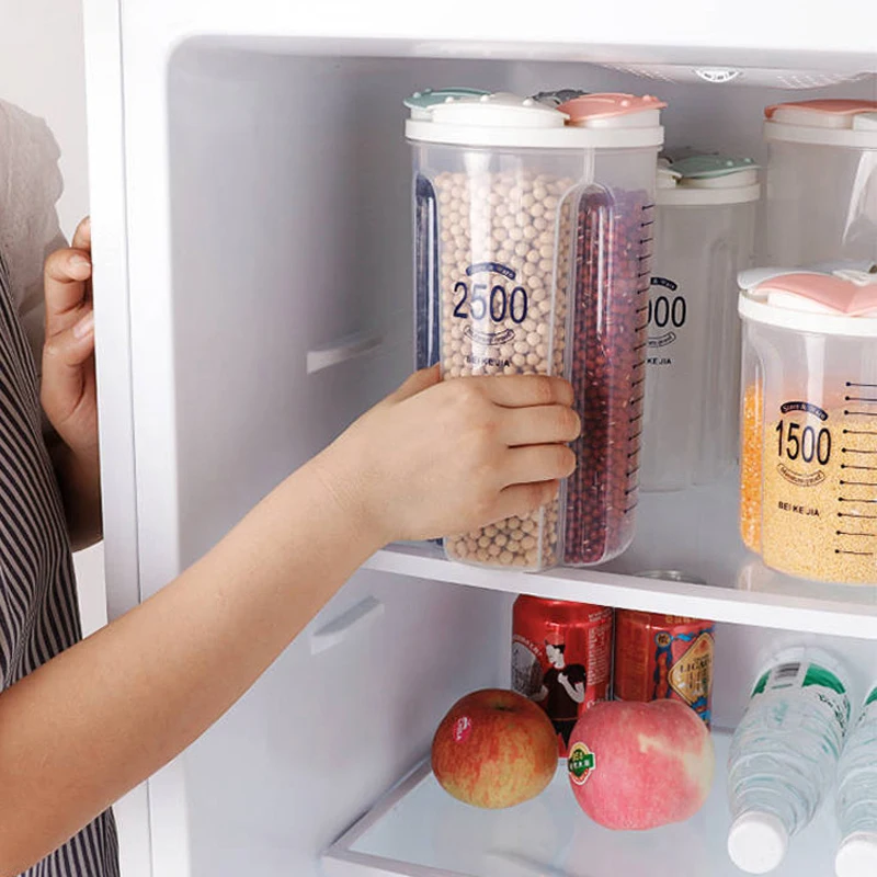 Kitchen Storage Box Food Storage Box Supplies Grain Storage Tank Transparent Organizers Moisture-Proof Sealed Sealed Cans