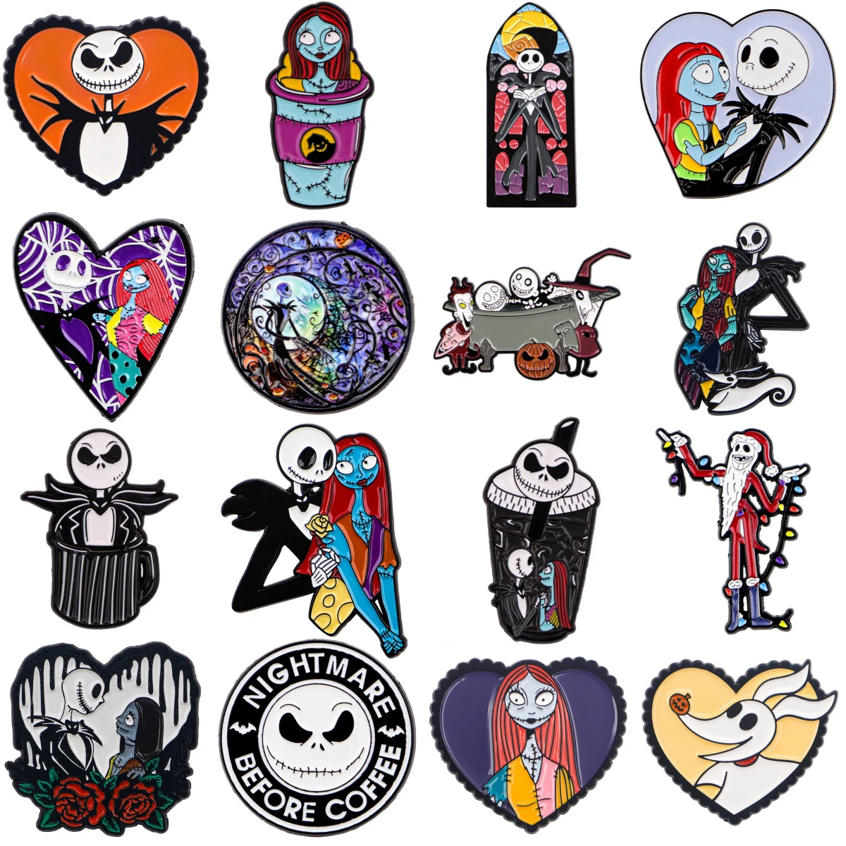 Broche de Esmalte de Esqueleto de Filme, Broche de Terror para Casaco, Broches Femininos, Emblemas de Lapela da Moda, Joias, Presente de Halloween para Amigos