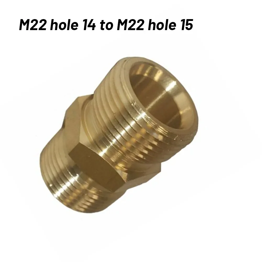 Sturdy and Reliable M22 14mm to M22 15mm Conversion Adaptor for Pressure Washer Hose Outlet with Double Inner Cable Joint