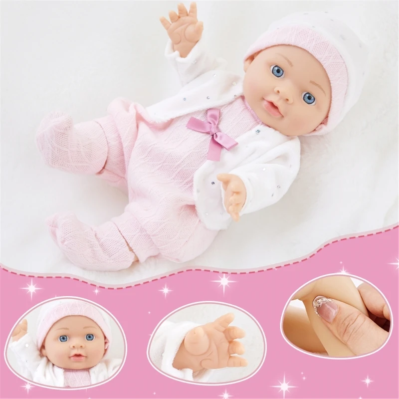 F1CB Lifelikes Soft Baby with Sleepwears and Hat Decoration for Children Over