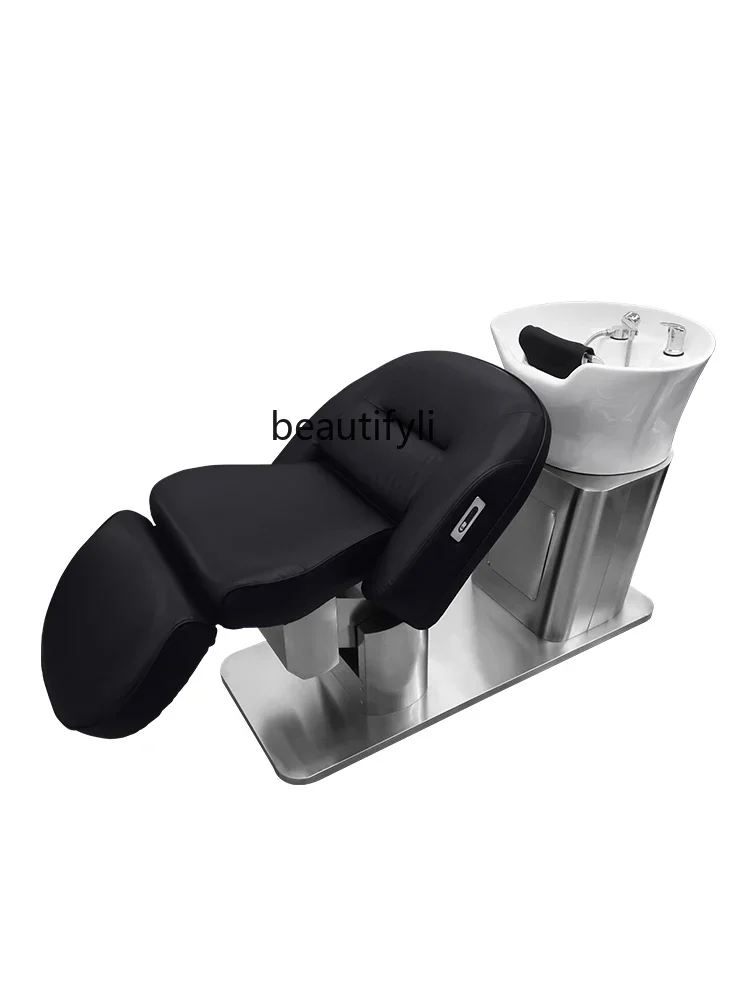 xxxElectric Adjustable Barber Shop Shampoo Chair Hair Salon Hair Salon Ceramic Basin Hair Salon Half Lying