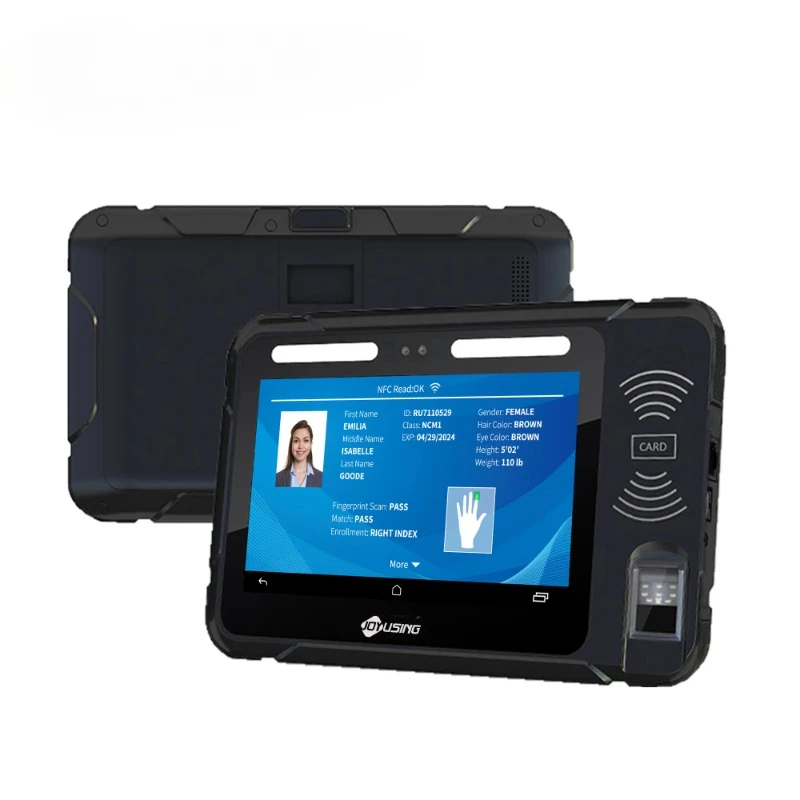 

Rugged Tablet Android All In One biometric devices with Fingerprint scanner NFC RFID QR Code Scanner Face Recognition Enrollment