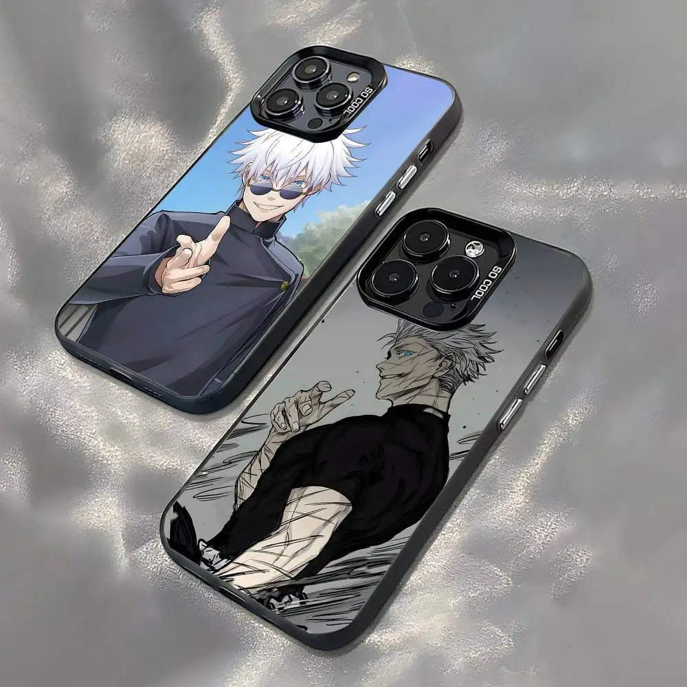 

Anime Gojo S-Satoru Phone Case For iPhone 17,16,15,14,13,12,11,Pro,XS,Max,Plus,Mini,SE Black Candy Matte Shockproof Cover