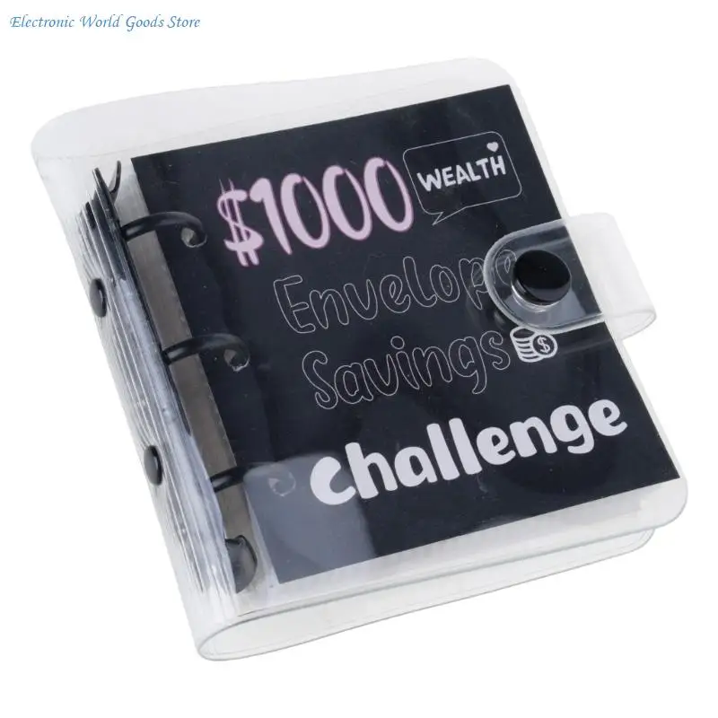 A3PD 3 Rings PVC Binder Budget Money Saving Planner Banknotes Holder Money Holder