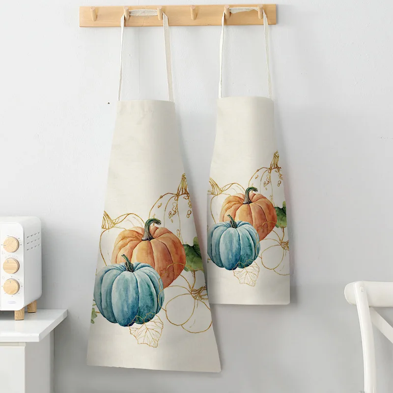 Sunflower Plant Print Oil Painting Yellow Plant Sleeveless Apron Kitchen Pinafore Women Home Cooking Baking Waist  Anti-Greasy