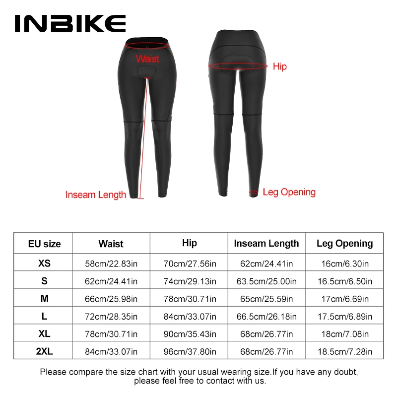 INBIKE 2024 Women\'s Cycling Pants Long Padded Bike Tights Legging for Riding with Pockets MTB Mountain Biking Pants Accessories