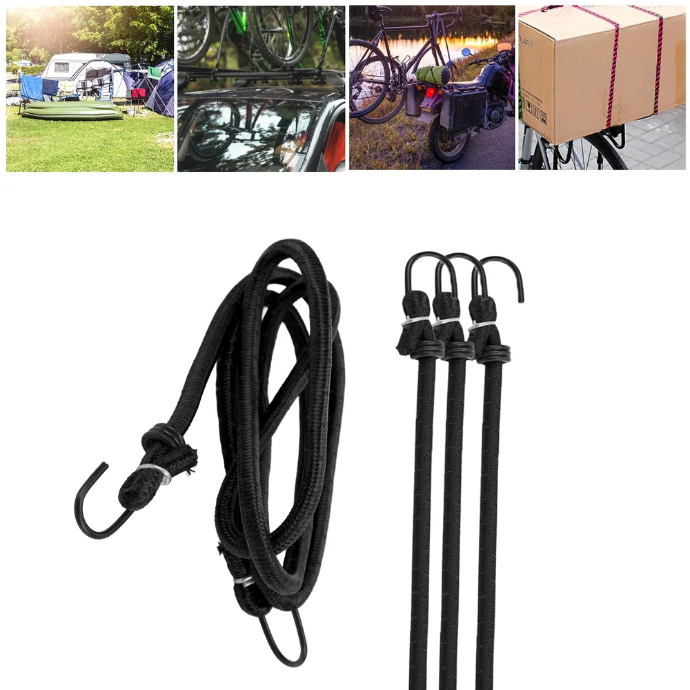 

Набор из 4 прочных резиновых эластичных шнуров (банджи-кордов) 140 см с крючками, сверхпрочные эластичные ремни для кемпинга