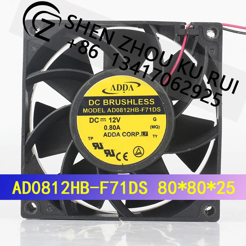 

ADDA 5 В 24 В 48 В постоянного тока 12 В 0,80 А AC EC 8038 80X80X38MM 8 см шарикоподшипник с большим объемом воздуха двухлопастной 2-проводной AD0812HB-F71DS охлаждающий вентилятор