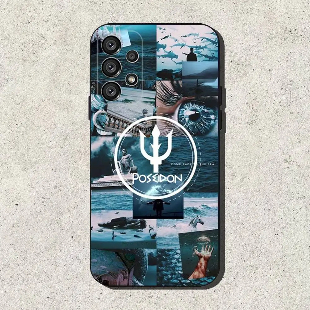 Funda de teléfono P-Percy Jackson para Samsung S25,S24,S21,S22,S23,S30,Ultra,S20,Plus,Fe,Lite,Note,10,9,5G cubierta negra