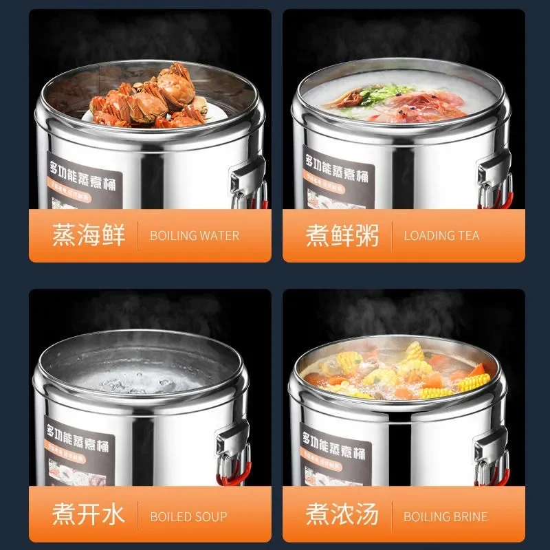 Commercial large - capacity electric heating water bucket, porridge and soy milk insulation bucket, heating cooking pot