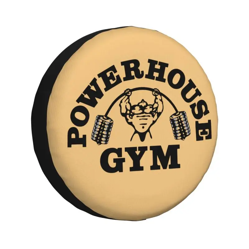 

Custom Powerhouse Gym Tire Cover SUV Fitness Building Muscle Spare Wheel Protector for Prado Pajero Jeep 14" 15" 16" 17" Inch