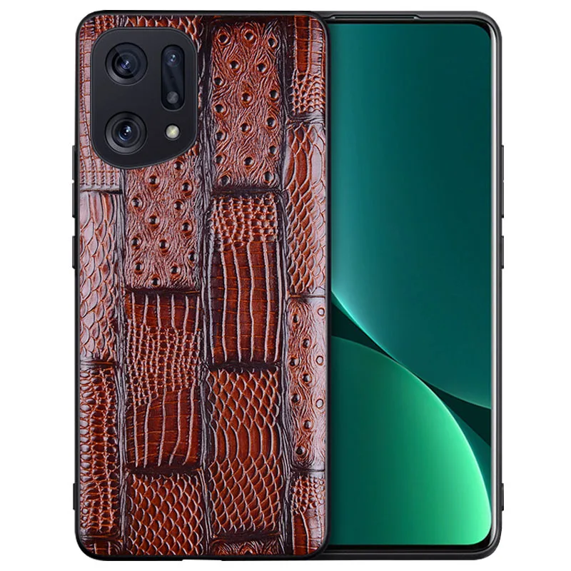 

Лидер продаж, роскошный чехол из натуральной кожи для телефона Oppo Find X5 Pro, противоударный чехол для Find X5