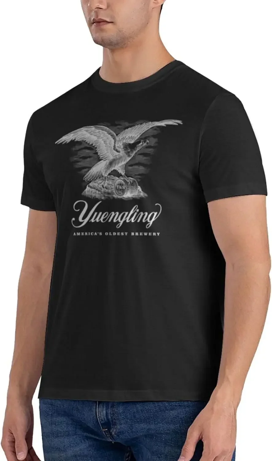 Yuenglings Men's Classic Unisex Cotton T-Shirt for Men & Women, Classic Tee Black