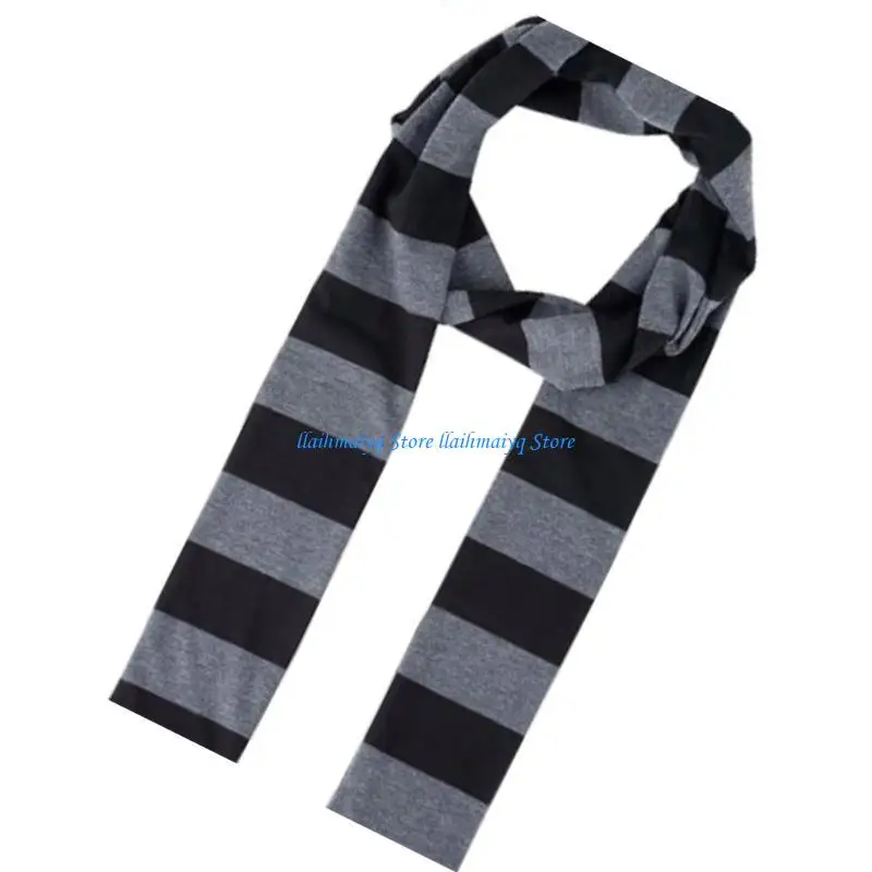 

573B Thin Striped Scarf Skinny Scarf Harajuku Neckwear Fashion Striped Long Scarf