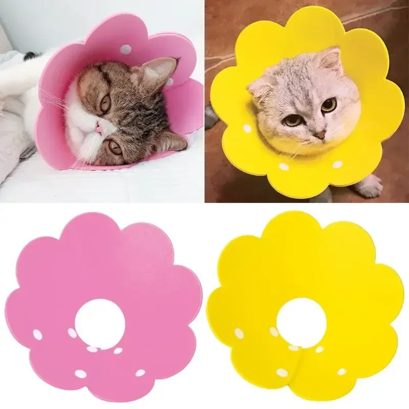 Flower Shaped Cat Recovery Collar Elizabethan Collar Wound Healing Protective Cone for Kitten Puppy Pet Protective Collar Neck