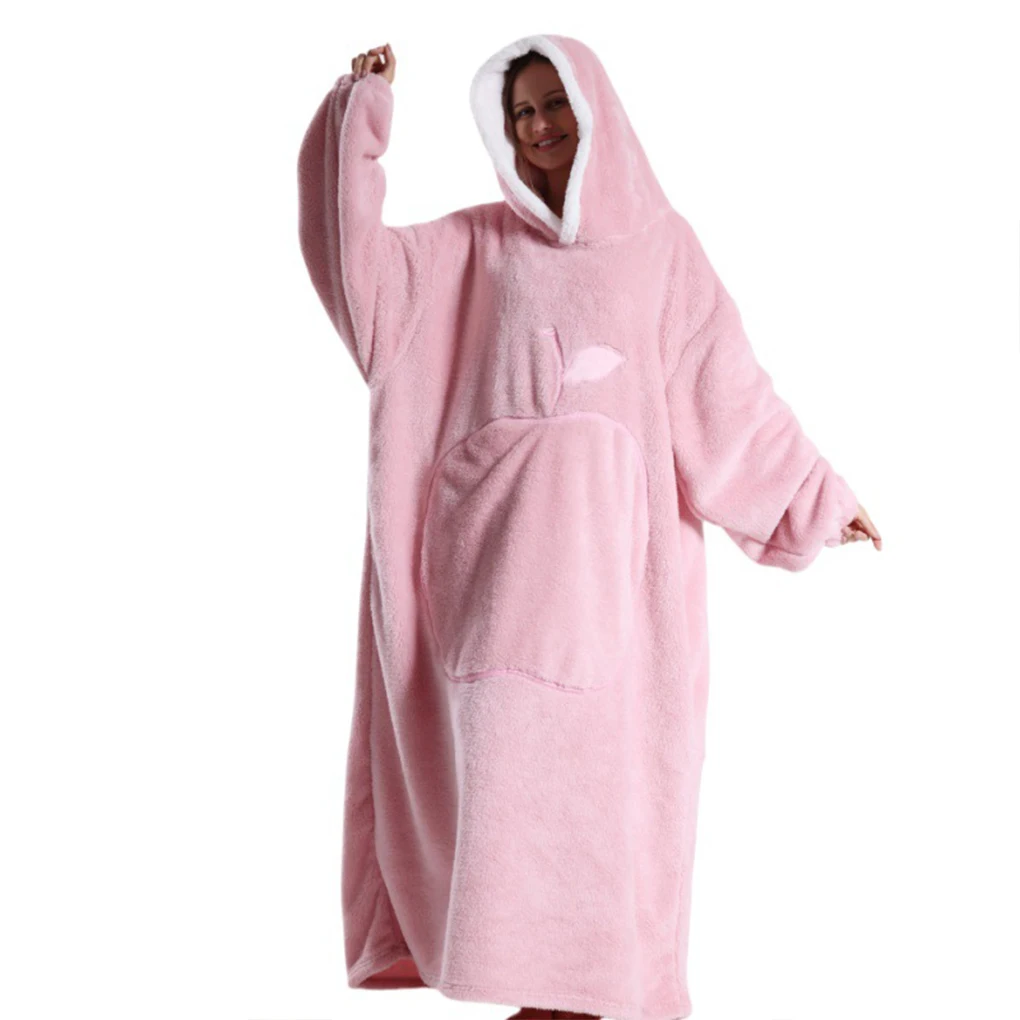 بطانية عملاقة يمكن ارتداؤها للشتاء بالإضافة إلى حجم البالغين يبقى مريحًا وأنيقًا أفضل هدية لون القهوة العائلي