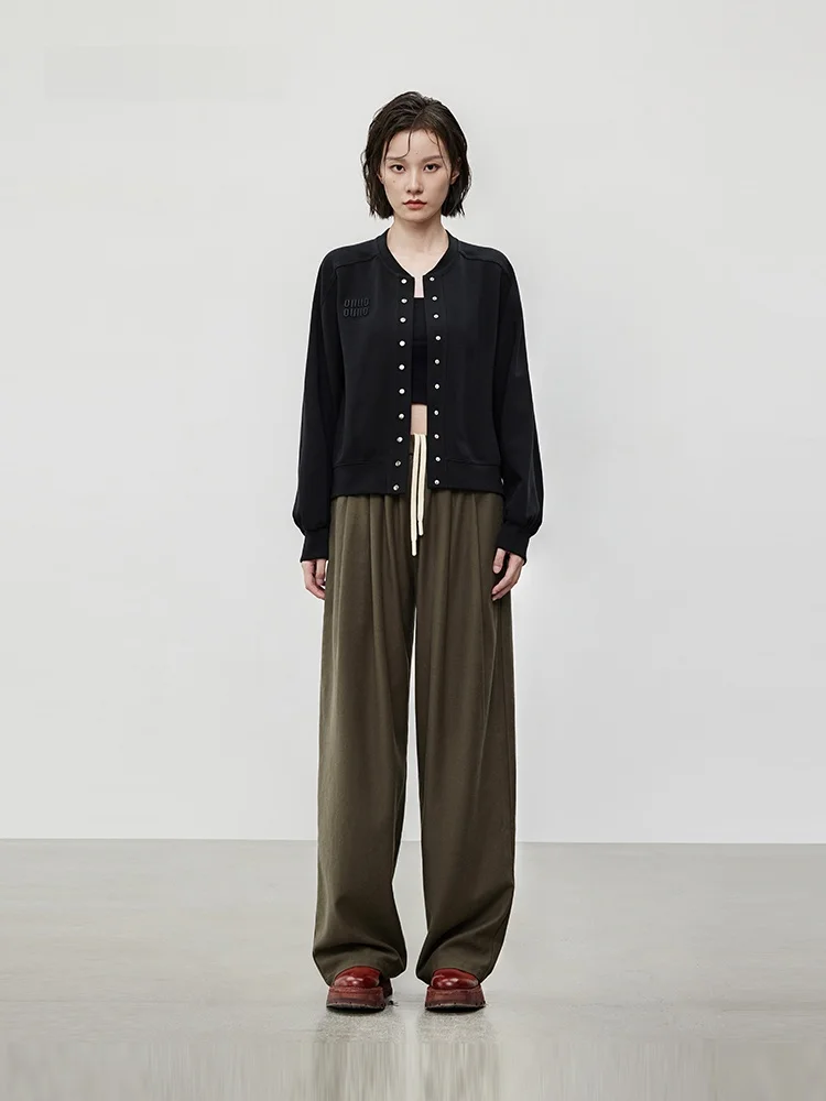 

XMOOM2024 Autumn New Lazy Sle Casual Versatile Single Button Open Cardigan Jaet Women's ort Outerwear Straight Cut