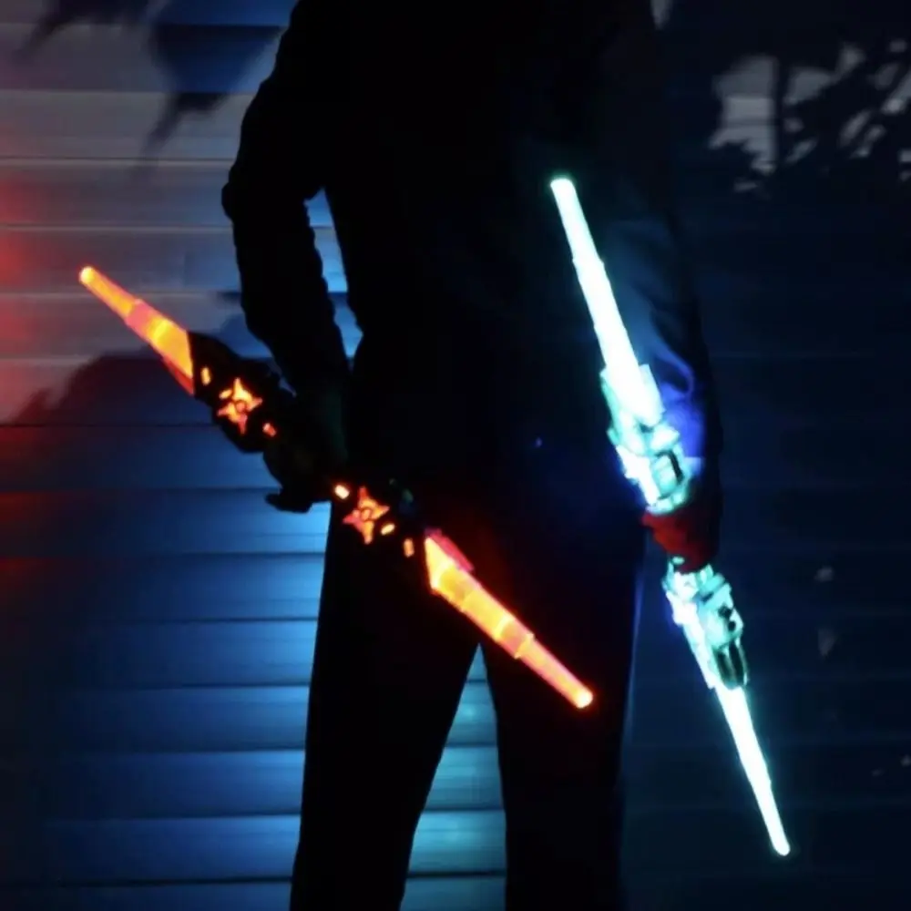 لعبة ليزر قابلة للسحب، ضوء متدفق ملون، استشعار الجاذبية، لعبة ليزر برأسين، وضع مزدوج، شحن USB، عصا ضوء فلاش