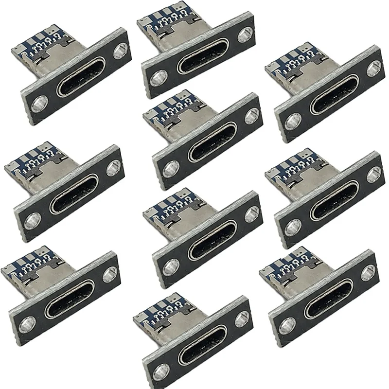 Type C Jack Data Charging Port Connector USB 3.1 Socket With Screw Plate Charging Port Accessories For Small Charger Plug Socket