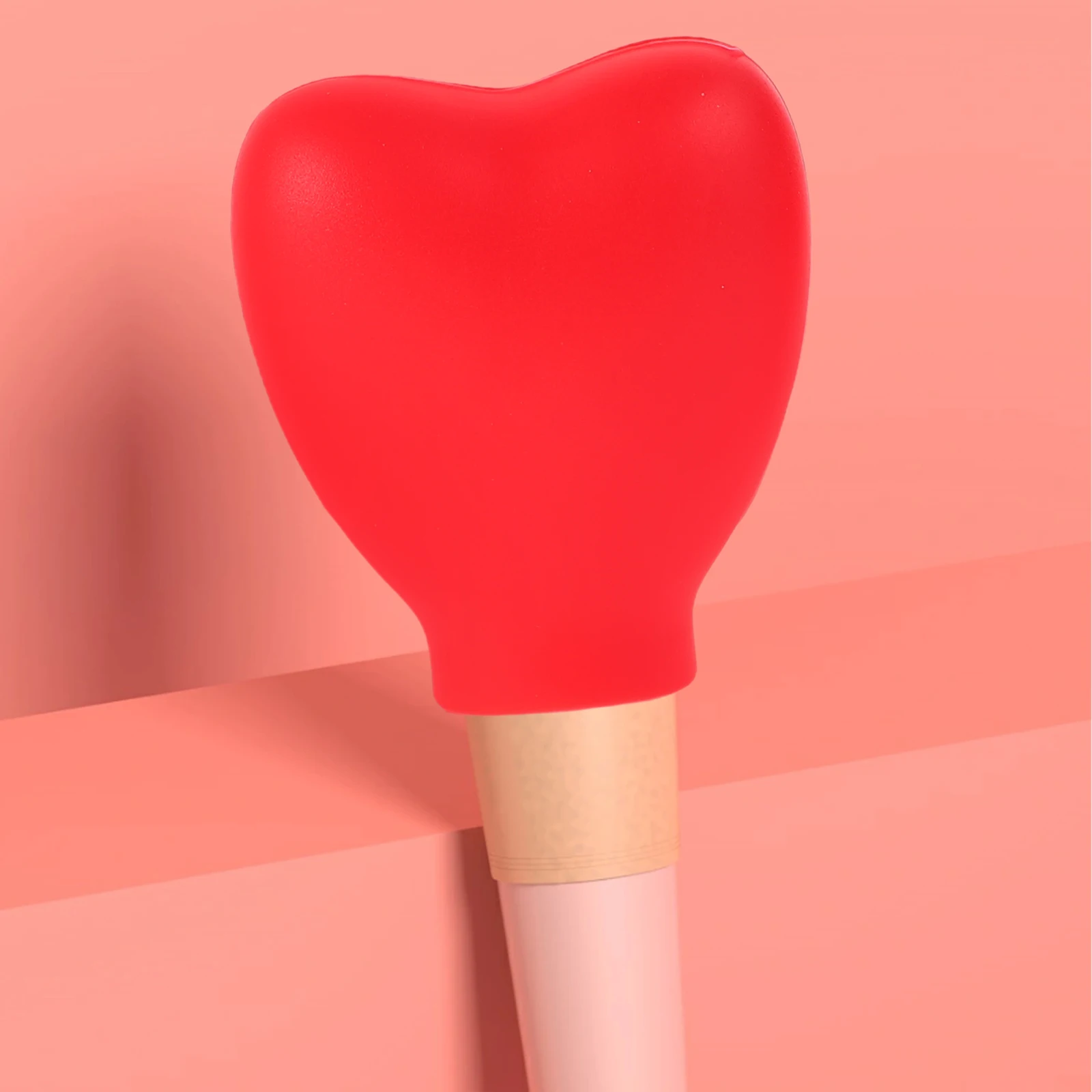 Conjunto de pincéis de maquiagem de silicone em forma de coração, 3 peças, capa protetora contra poeira, tampa vermelha, manga, protetores de escova reutilizáveis