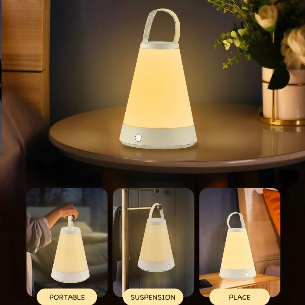 Lampada da tavolo a LED portatile lampada da tavolo a lanterna senza fili lampada da notte dimmerabile Touch, luce da tavolo, luce esterna