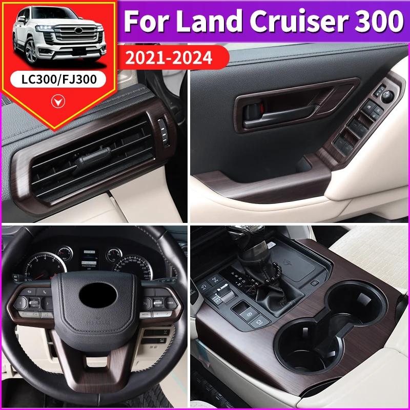 

For 2021-2024 Toyota Land Cruiser 300 Upgraded Modification LC300 High Configuration Peach Wood Texture Interior Accessories