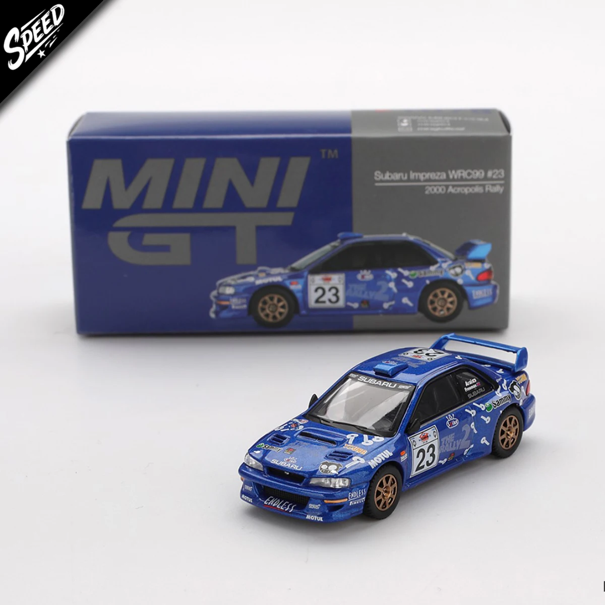 

МИНИГТ Subaru 1:64 Impreza WRC99 2000 # 23, литая под давлением модель автомобиля акрополиса, коллекция игрушек 1078