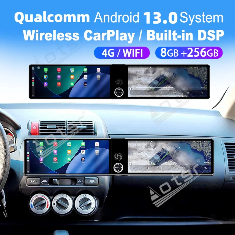 

Двухэкранный автомобильный мультимедийный центр Qualcomm Carplay Android для Honda Fit Everus S1 City 2002~2007 с GPS и радио