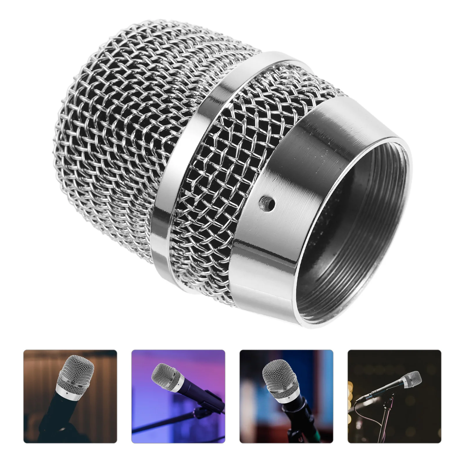 

Steel Mesh Microphone Head Music Sponge Grill Windscreen Grille Ball Replacement