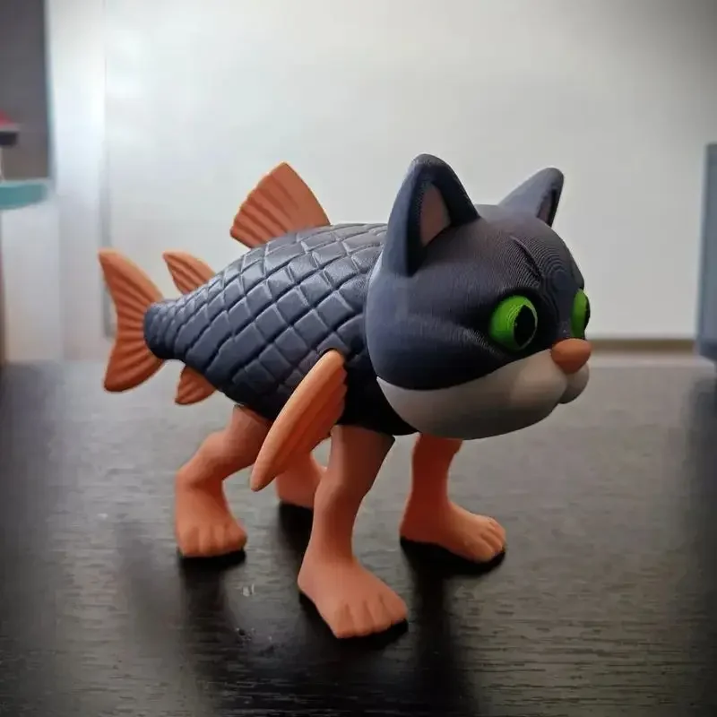 ثلاثية الأبعاد الطباعة Brainrot الثلاجة الجمل الشكل اللعب البطيخ التمساح الأسماك القط نموذج ديكور سطح المكتب دمية حلية الهدايا #6